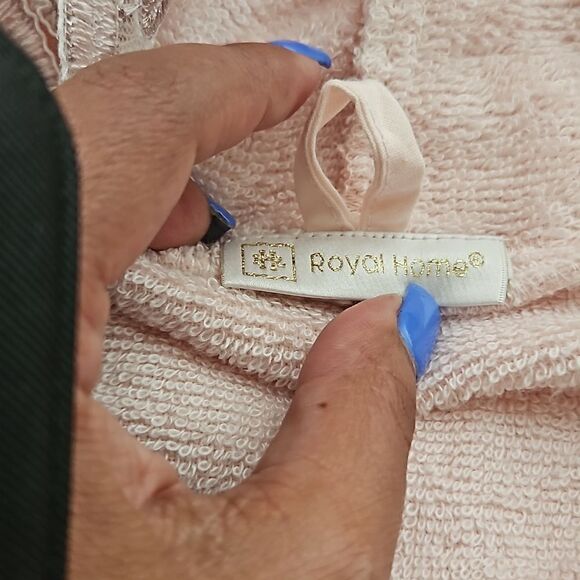 Royal Home Women's Embroidery Robe Set With Face Cloth & Hand Towel Medium Pink - Picture 10 of 16